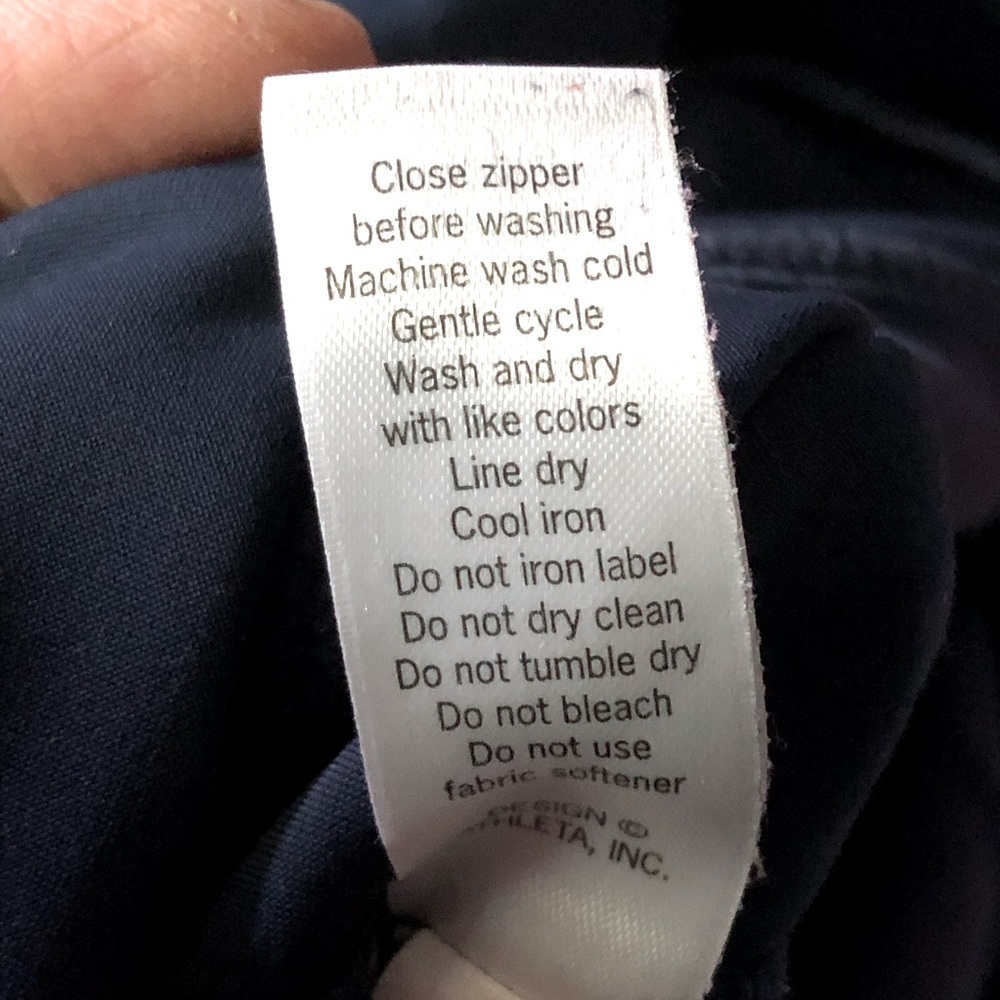 Athleta Pull On Pants Stellar Tight Navy Blue Pockets Athletic Travel Workout L - Picture 9 of 10